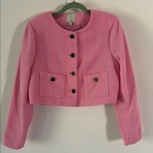 Joie Pink Tweed Women's Jacket 10
